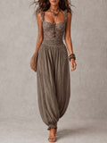 Anita | Completo bandeau in pizzo e pantaloni harem in cotone
