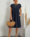 Vestido holgado con cuello redondo