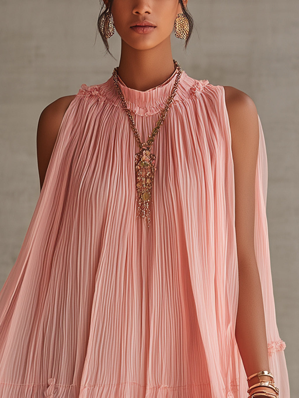 Isabella | Mini abito chiffon con scollo all'americana e gonna balloon