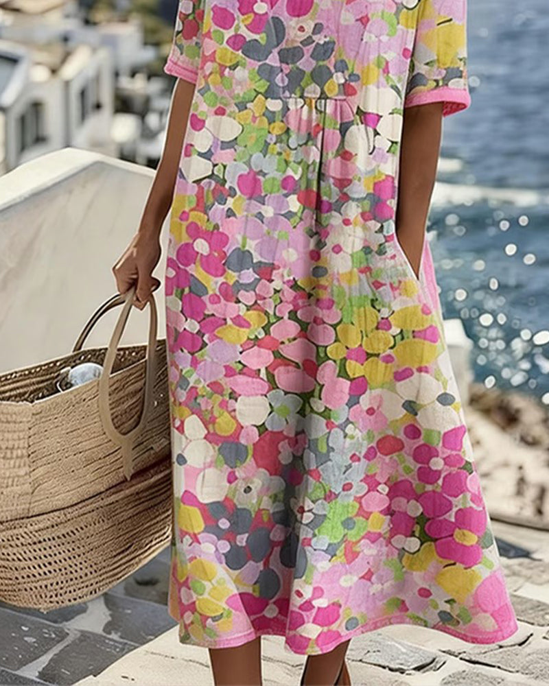 Vestido holgado estampado floral