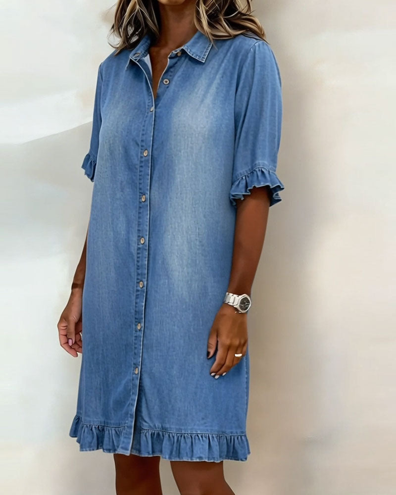 Vestido falda vaquera con volantes