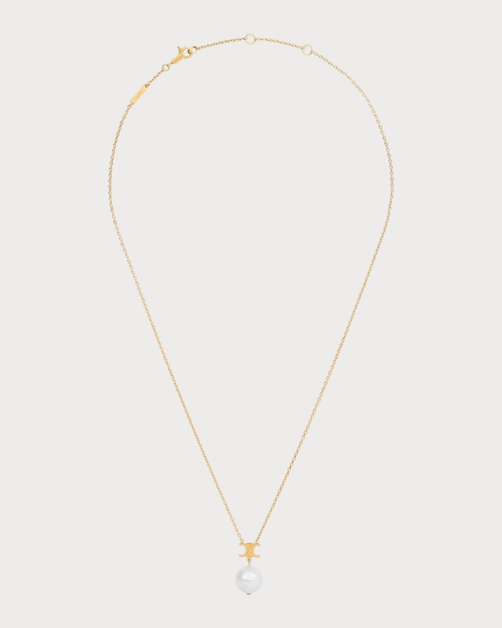 CELINE Les Perles Celine Necklace Resin Pearl & Brass(Gold)