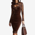 Scaroni™ Vestido midi de terciopelo