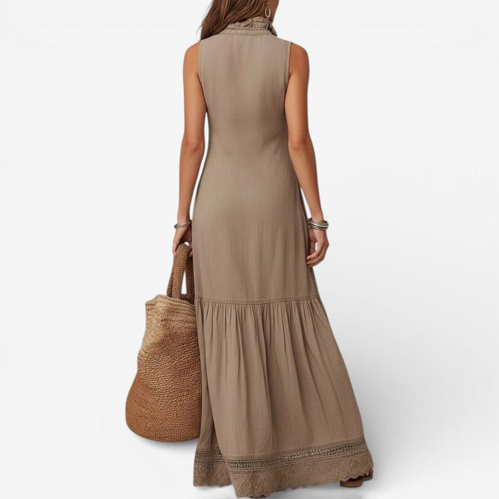 Hannah™ Vestido maxi de algodón puro