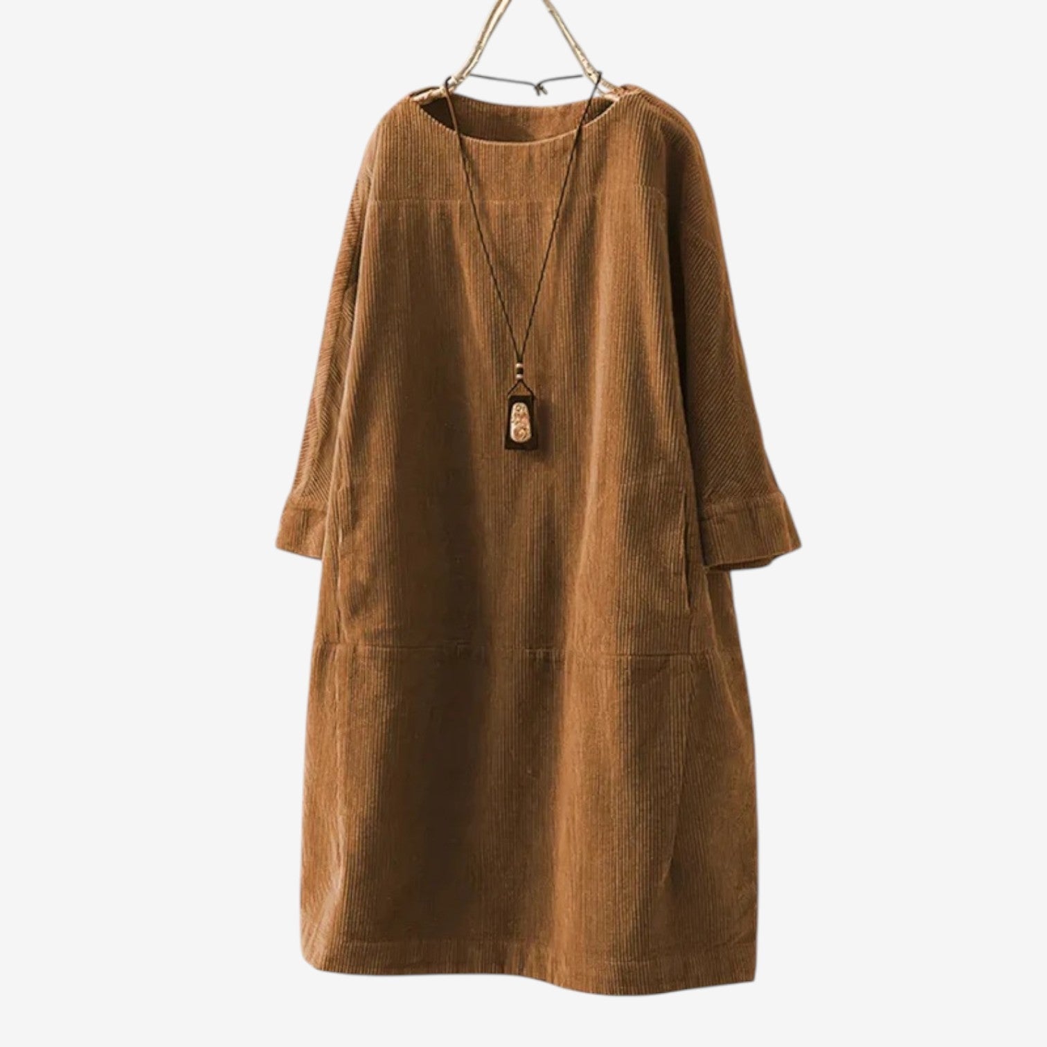Quiblier™ Vestido de terciopelo acanalado