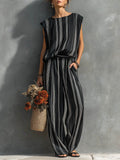 Alessia | Set elegante due pezzi a righe