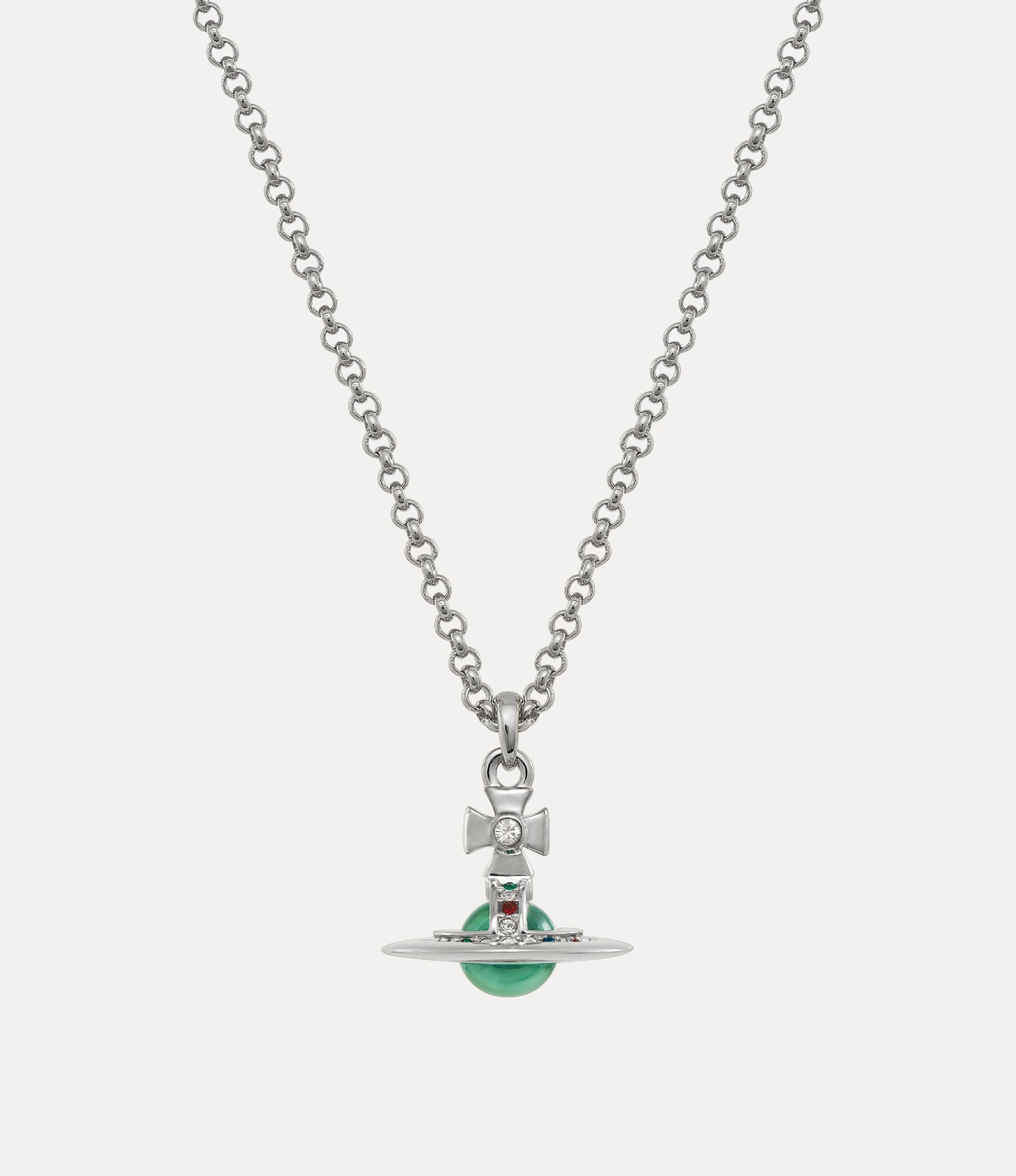 VIVIENNE WESTWOOD New orb pendant Brass(Petite/Silver/Green)
